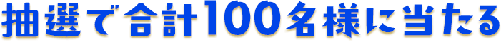 抽選で合計100名様に当たる